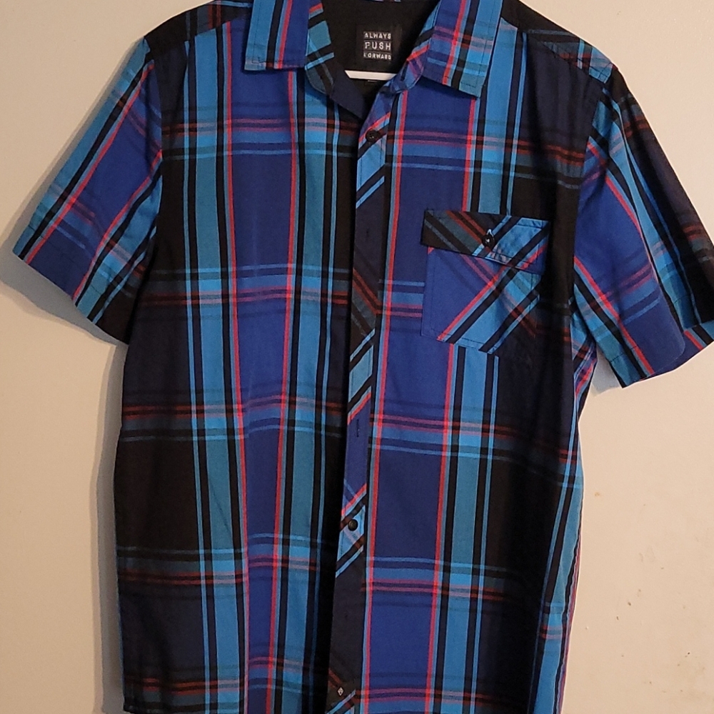 Mens Blue Checkered Shirt